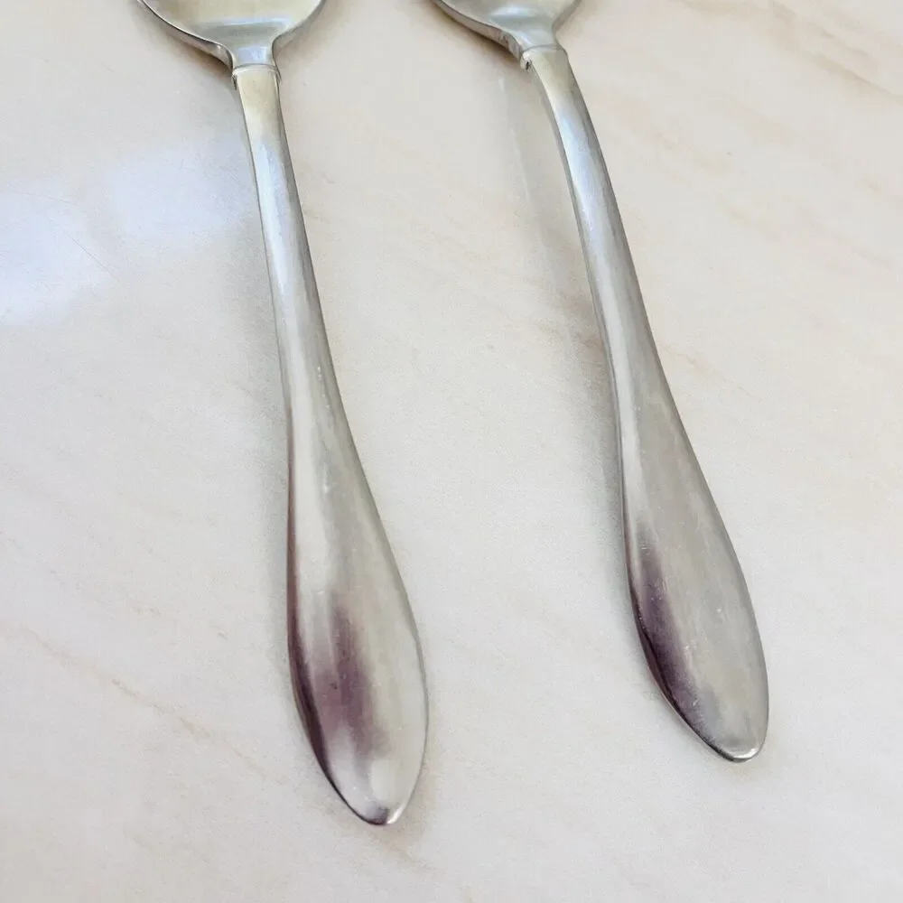 2pc ONEIDA Jackson Soup Spoon 7 in Stainless 18/10 Plain Satin Frost Flatware